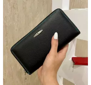Женский кожаный кошелёк на молнии Trend черный КТ56