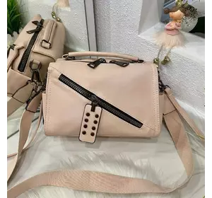 Женская сумка Fashion Spring с двумя ремешками пудра СВД47